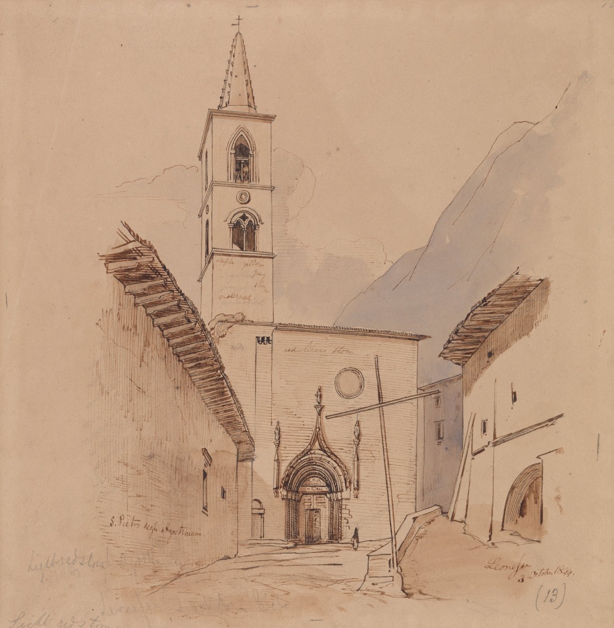 S. Pietro Degli Agostiniani. Leonessa. - Edward Lear