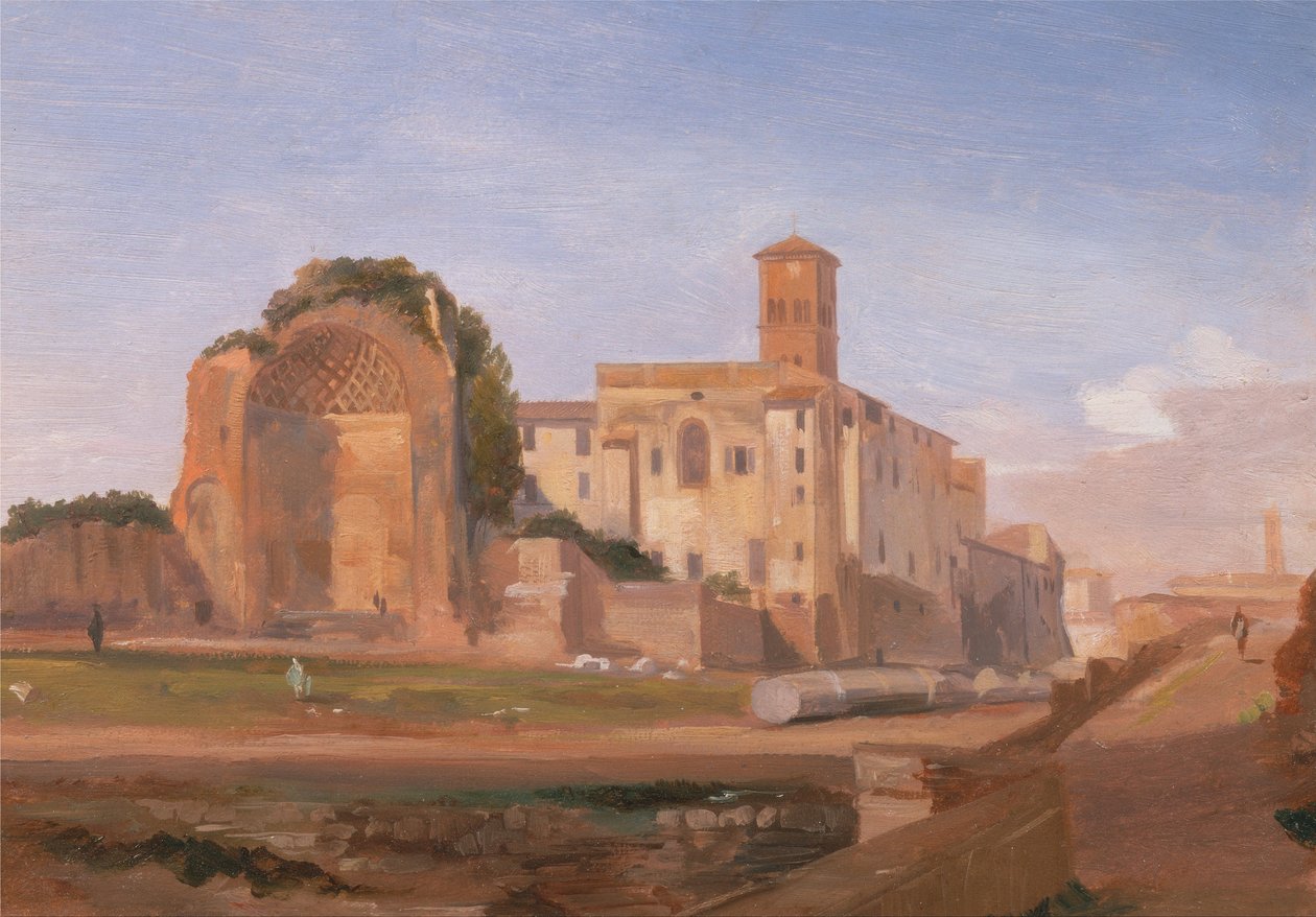 Temple de Vénus et Rome, Rome - Edward Lear