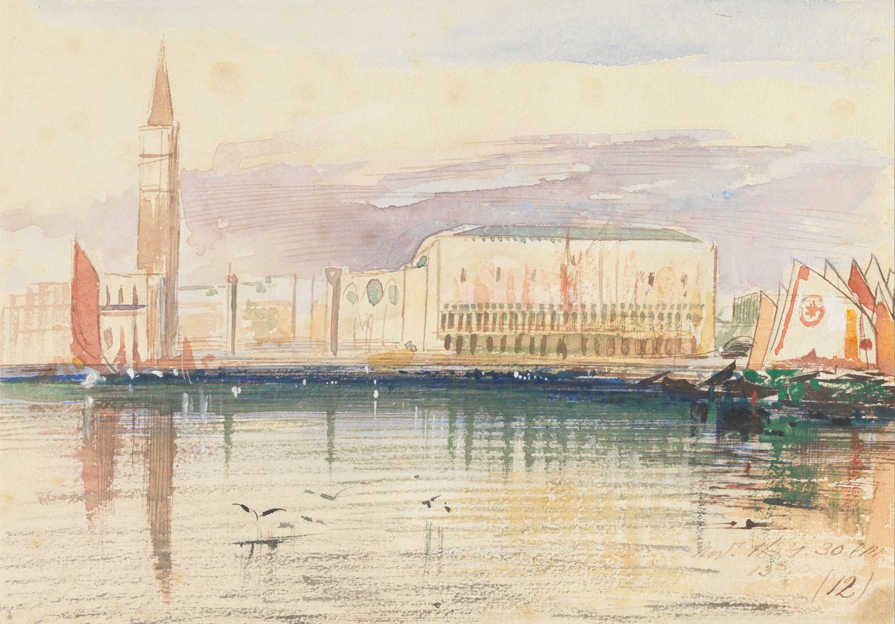 Venise, le palais des Doges - Edward Lear