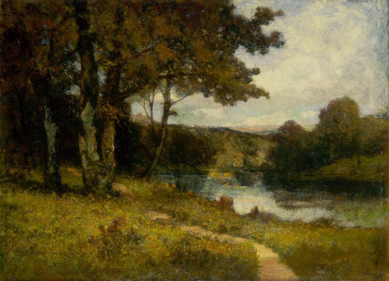 Paysage sans titre, arbres près de la rivière - Edward Mitchell Bannister