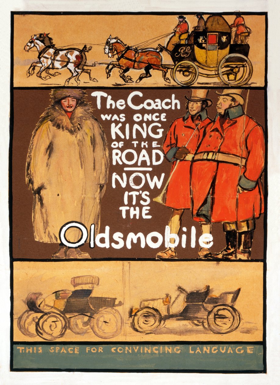 Publicité pour Oldsmobile, pub. 1910 - Edward Penfield