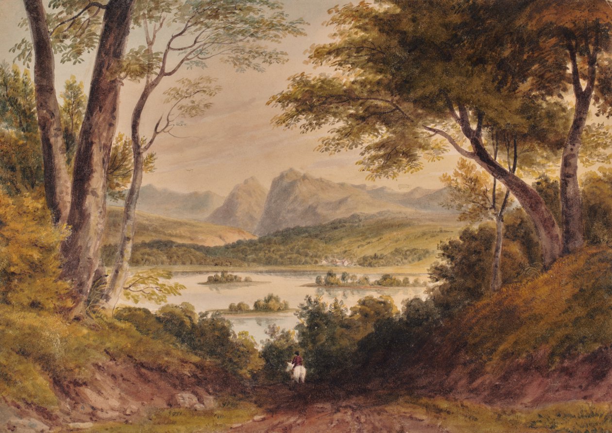 Paysage avec lac et chaîne de montagnes - Edward Pretty