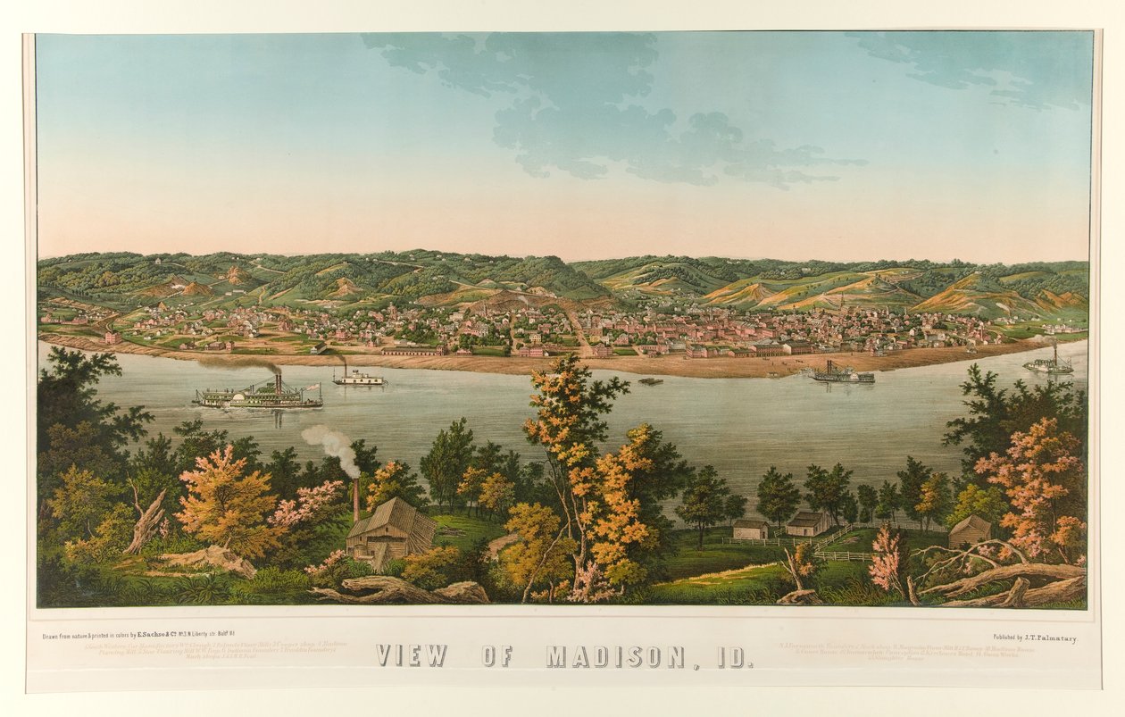 Vue de Madison, Id. (Indiana) - Edward Sachse