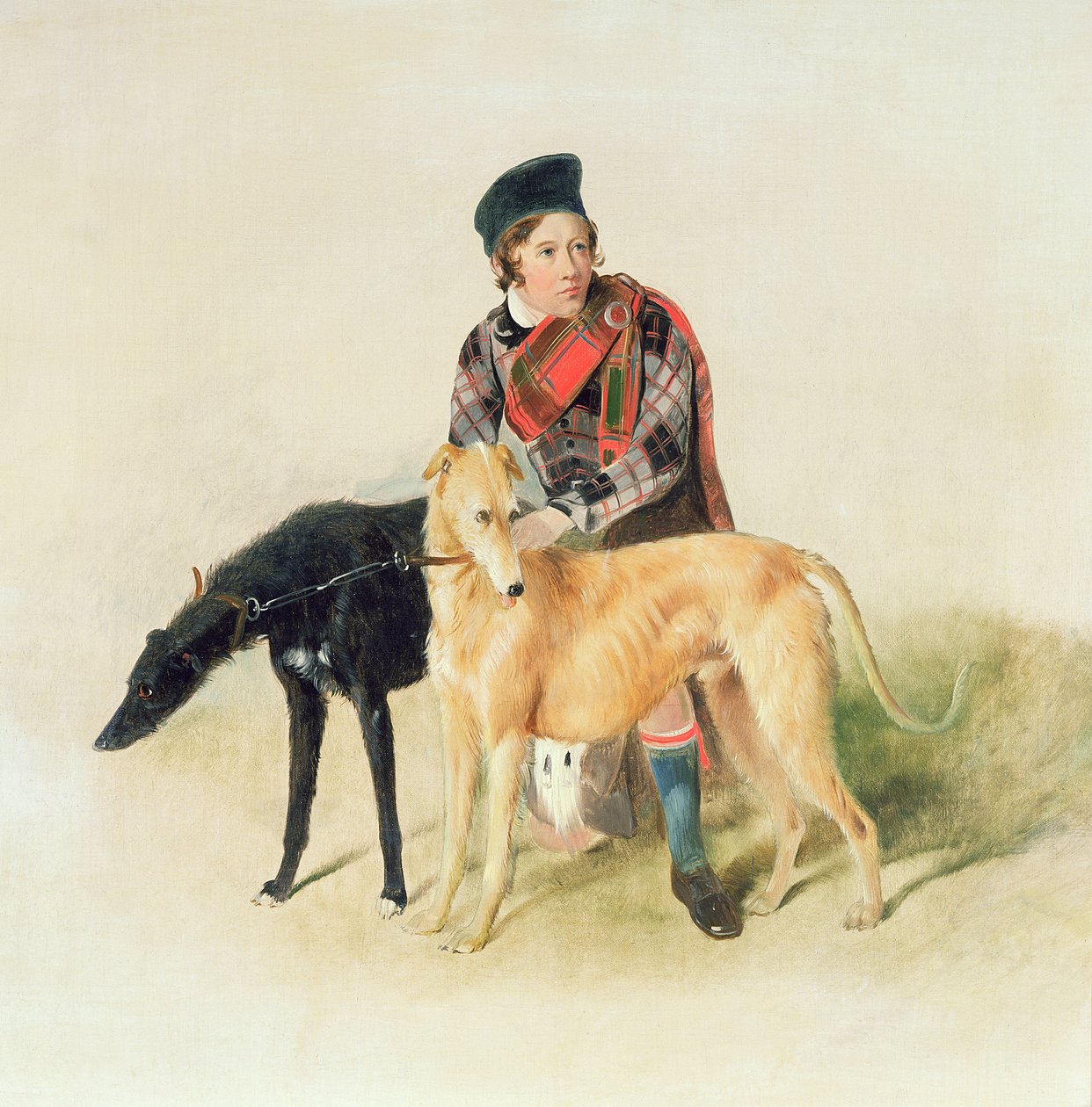Un Ghillie et deux lévriers - Edwin Landseer