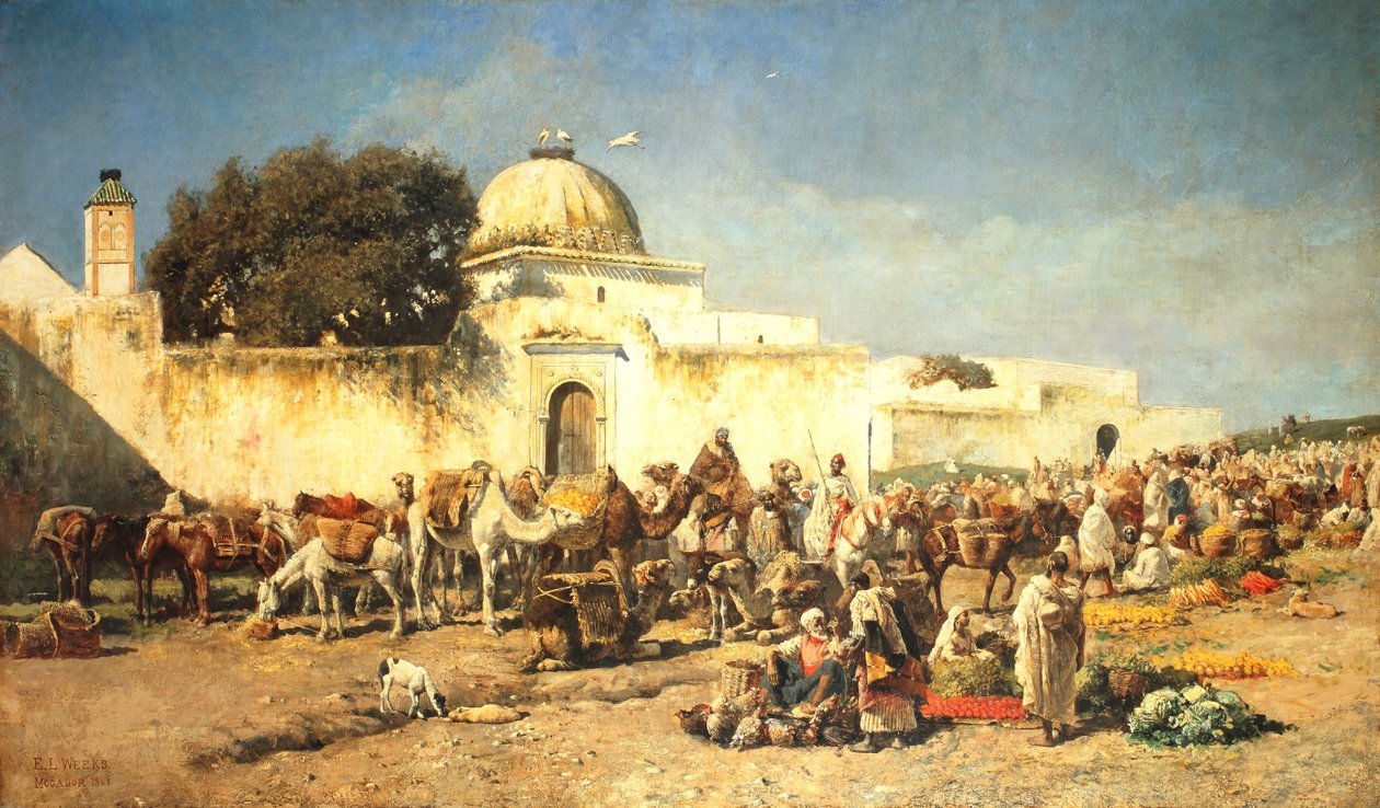Scène de marché à Mogador, 1881 - Edwin Lord Weeks