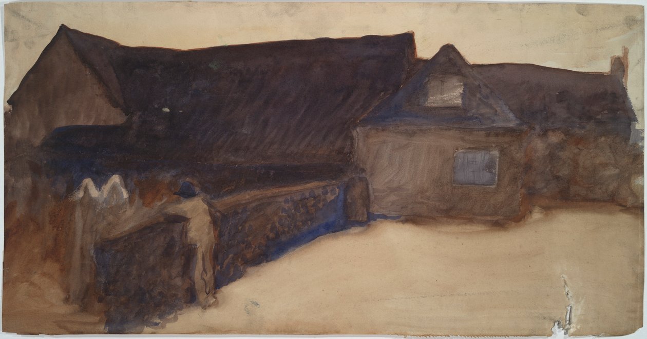 Une cour de ferme - Edwin Austin Abbey