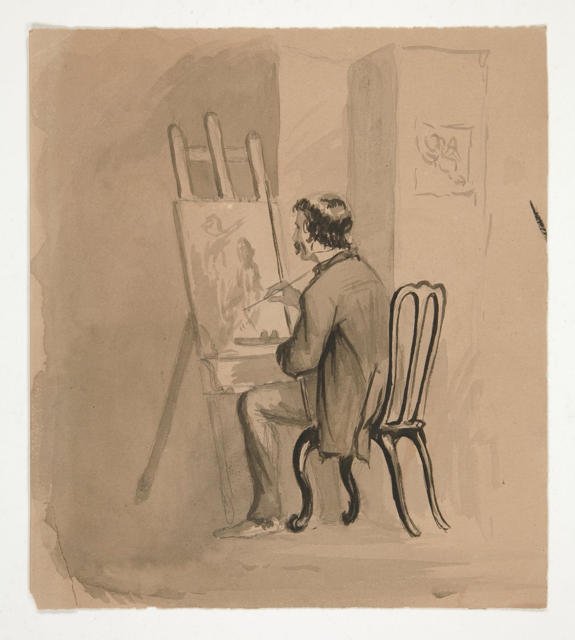 Artiste assis à un chevalet - Edwin Austin Abbey