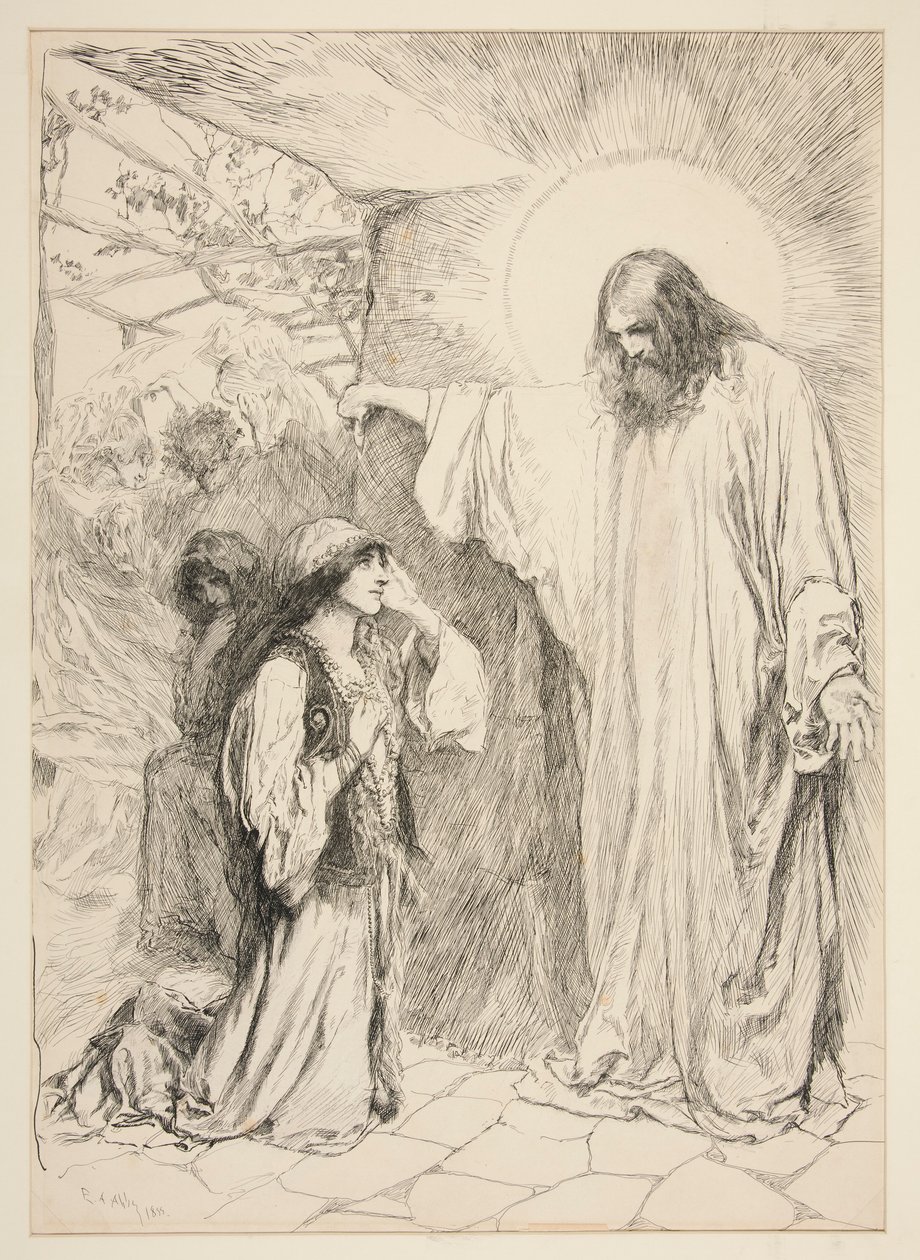 Le Christ et Marie-Madeleine - Edwin Austin Abbey