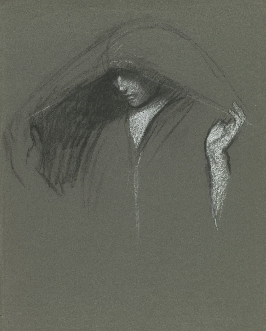 Étude de tête drapée - Edwin Austin Abbey