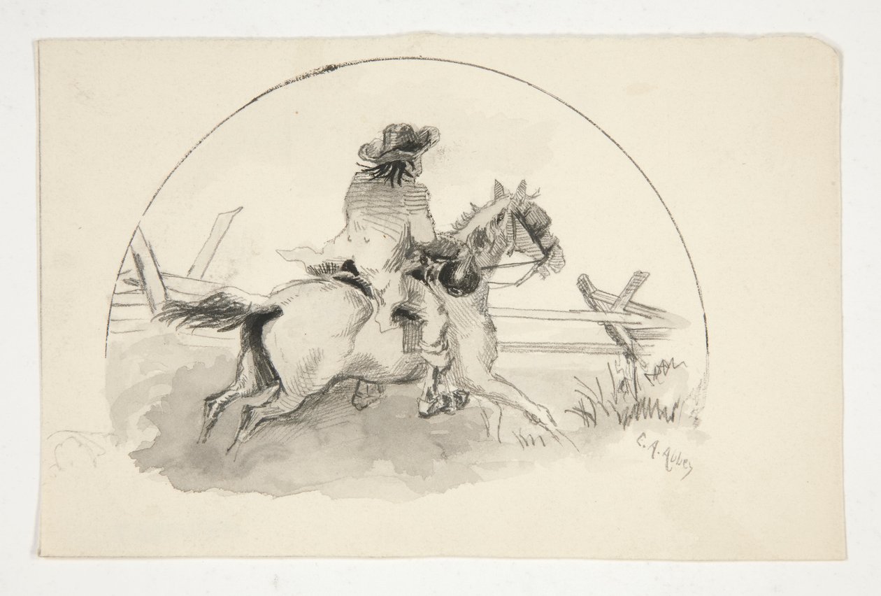 Illustration non identifiée [Homme à cheval] - Edwin Austin Abbey