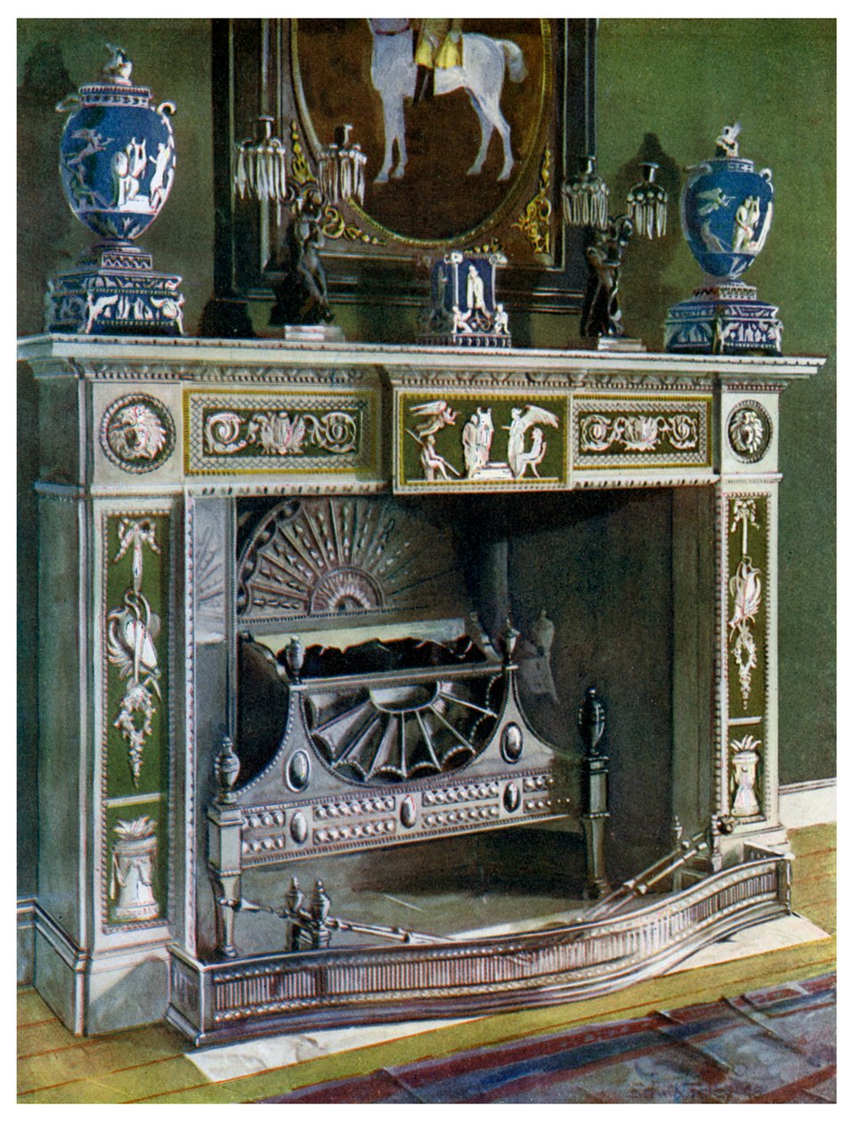 Cheminée Wedgwood Flaxman, Fontainebleau, France, 1911-1912 - Edwin Foley