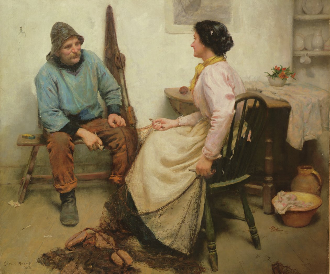 Réparation des filets - Edwin Harris