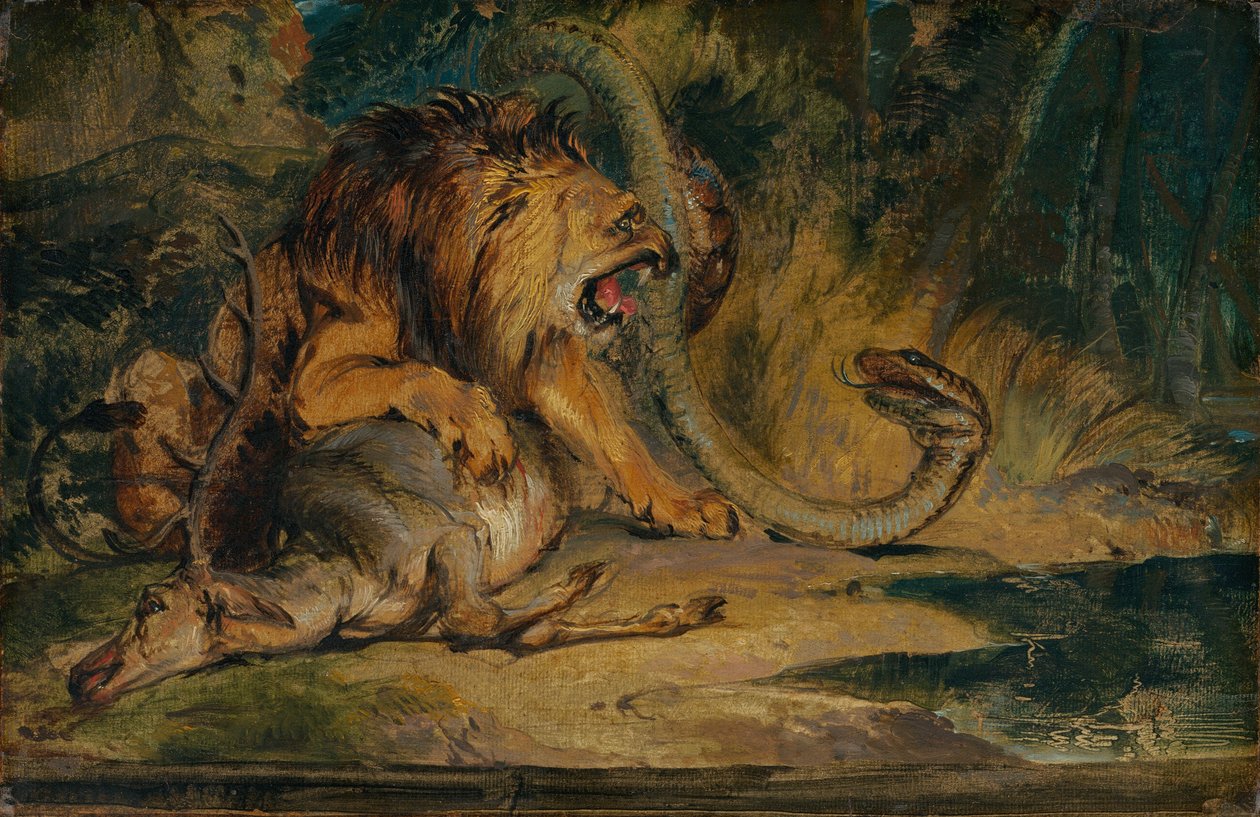 Lion défendant sa proie, vers 1840 - Edwin Henry Landseer