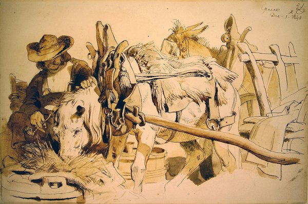 Un poney et une charrette à Genève - Edwin Landseer