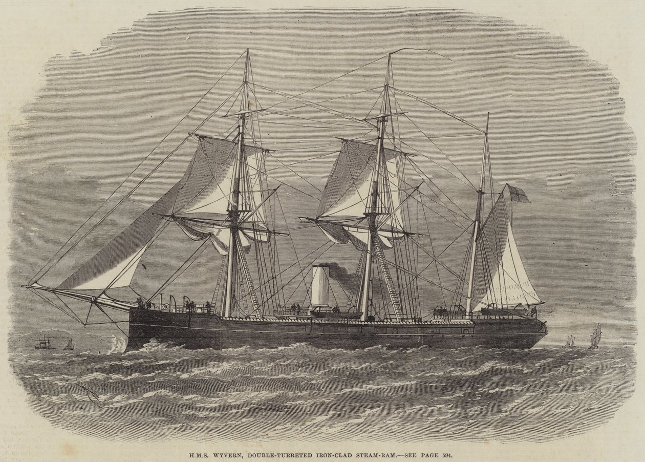 HMS Wyvern, bélier à vapeur à double tourelle - Edwin Weedon