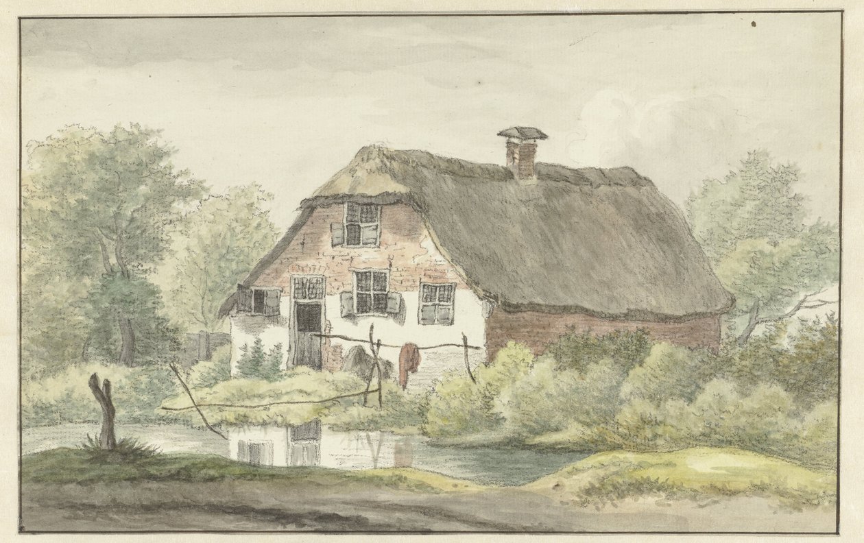 Ferme au toit de chaume - Egbert van Drielst