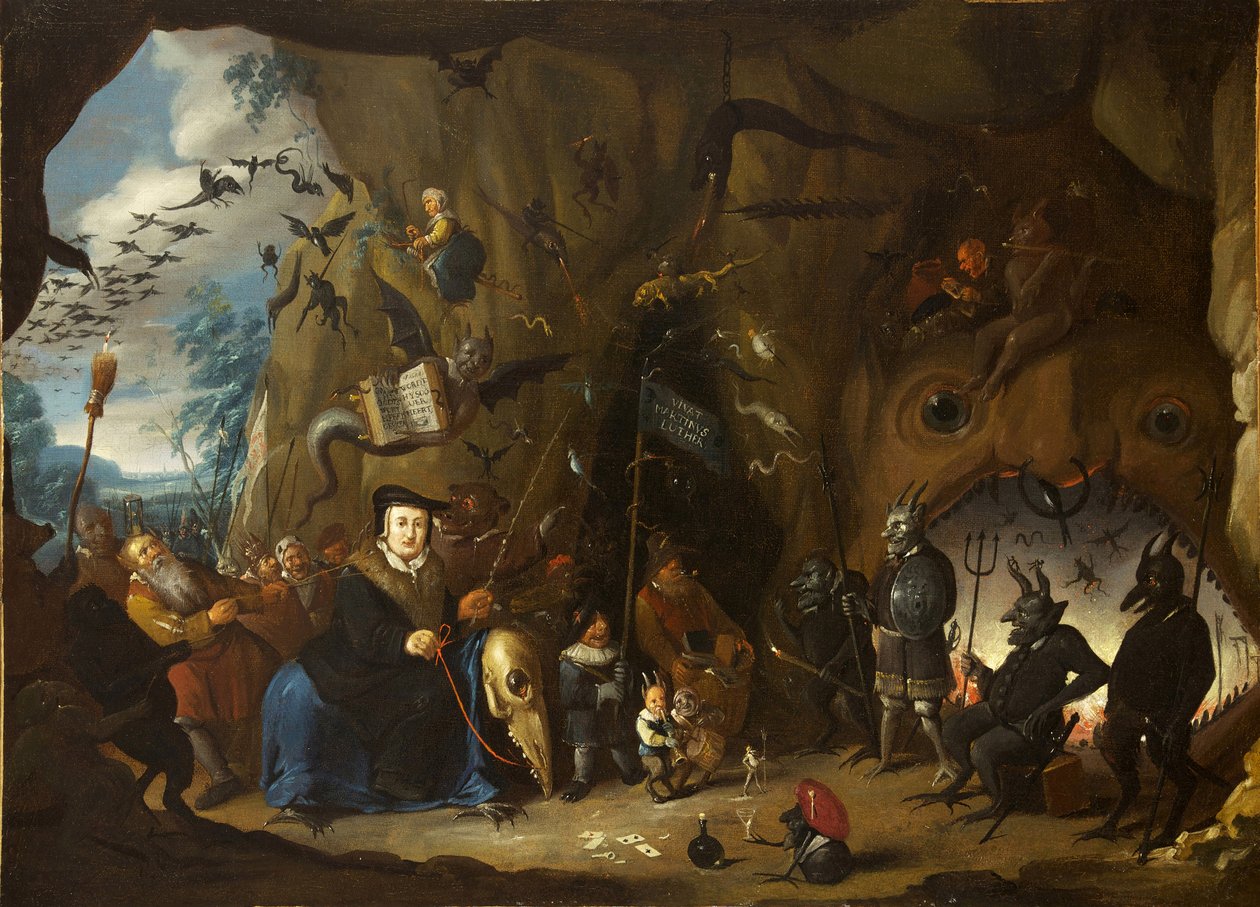 Luther en enfer - Egbert van Heemskerk the Younger