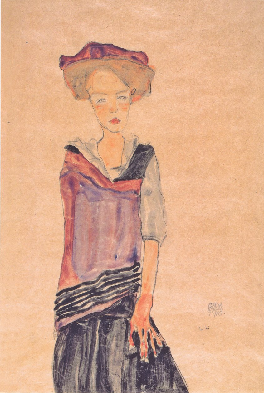 Jeune fille debout - Egon Schiele
