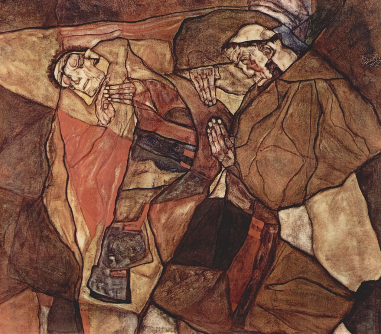 Agonie (La Lutte Mortelle) - Egon Schiele