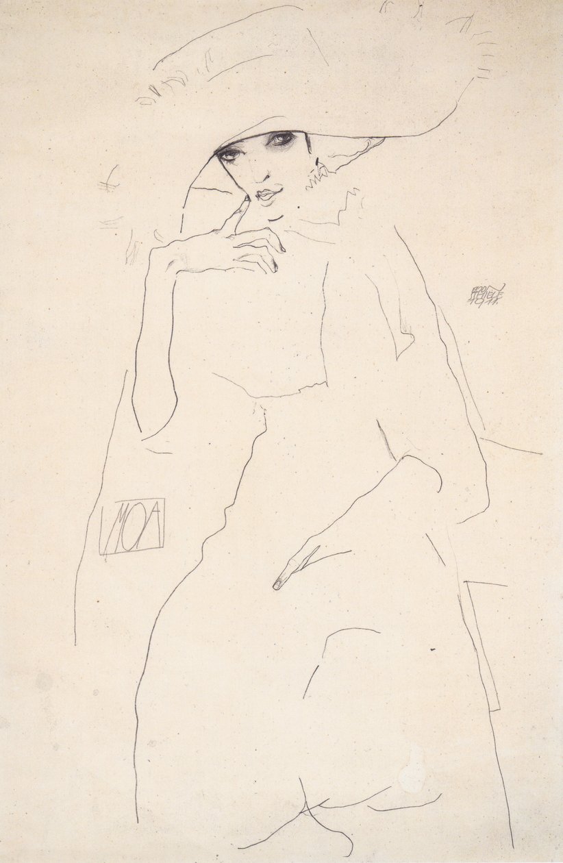 Portrait de la danseuse Moa - Egon Schiele