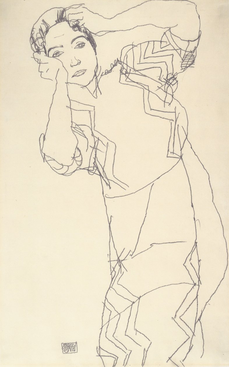 Étude de portrait de Friederike Maria Beer - Egon Schiele