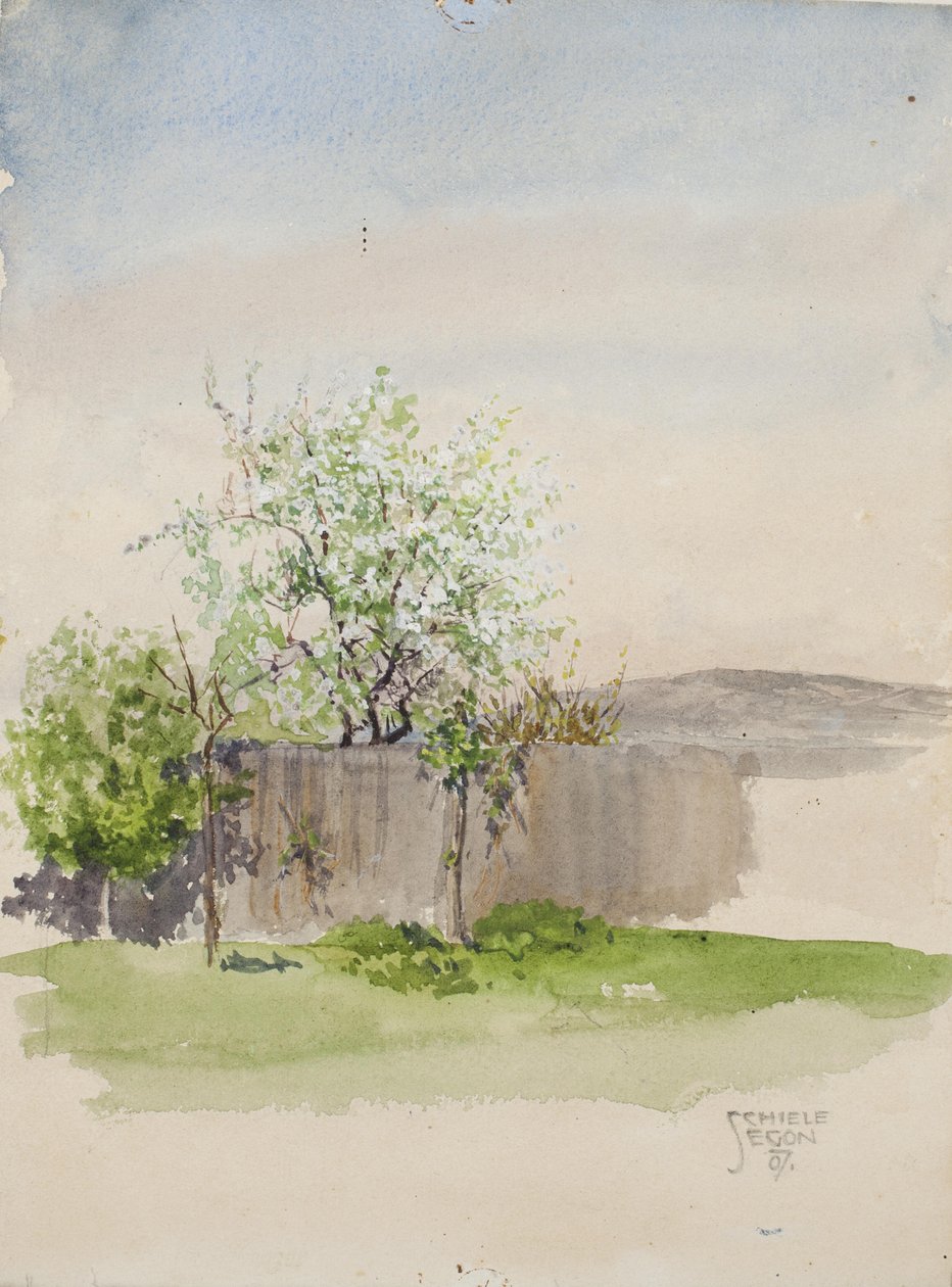 Jardin avec arbre - Egon Schiele