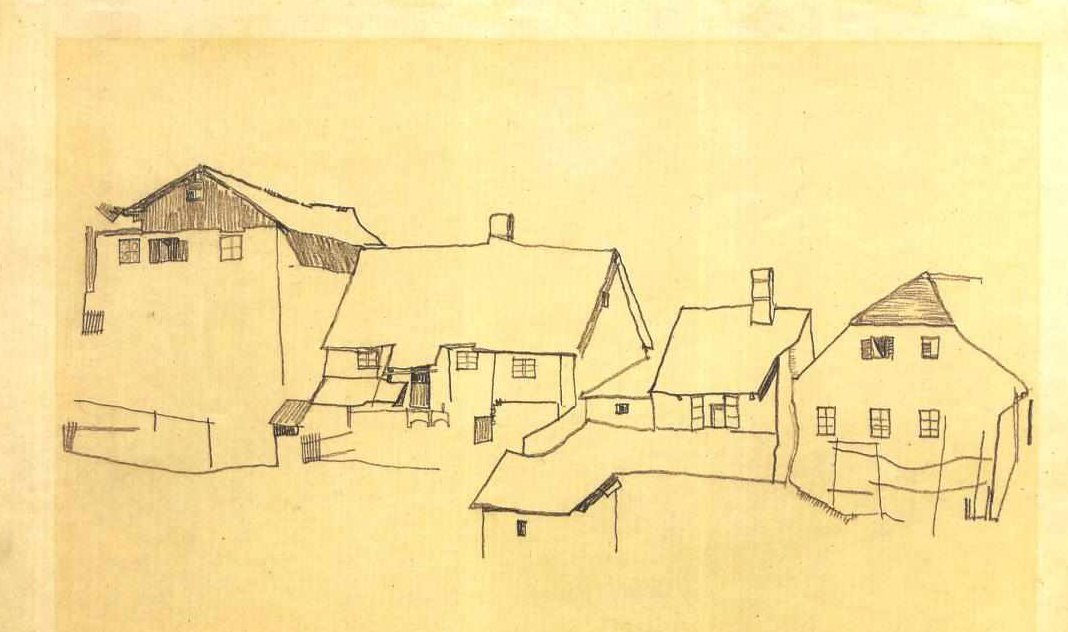 Rangée de maisons à Krumau - Egon Schiele