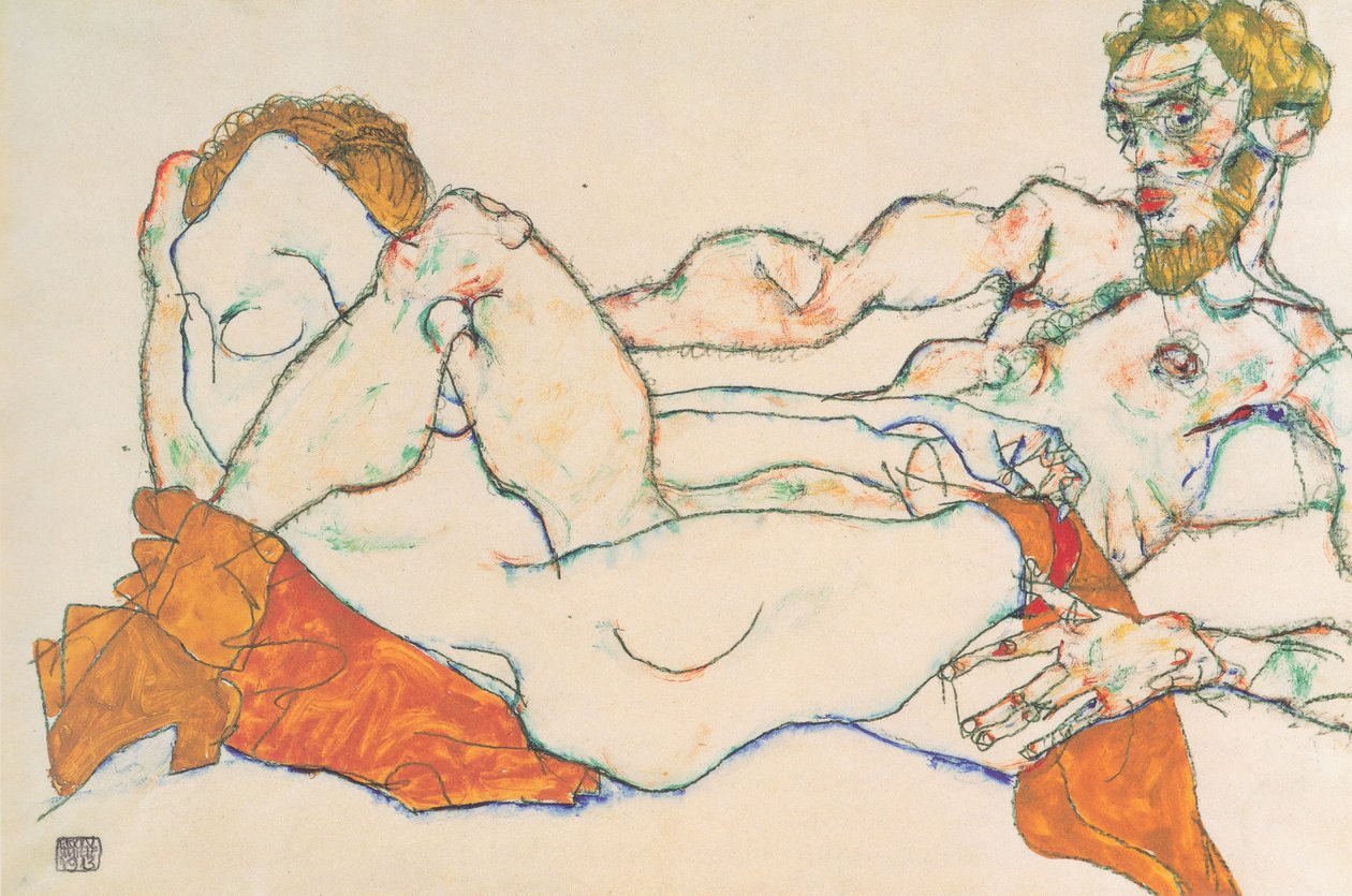 Couple amoureux - Egon Schiele