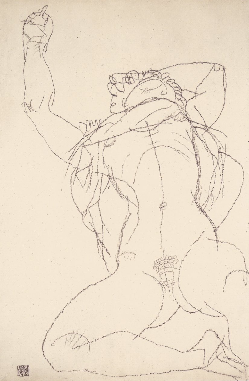 Nu allongé - Egon Schiele