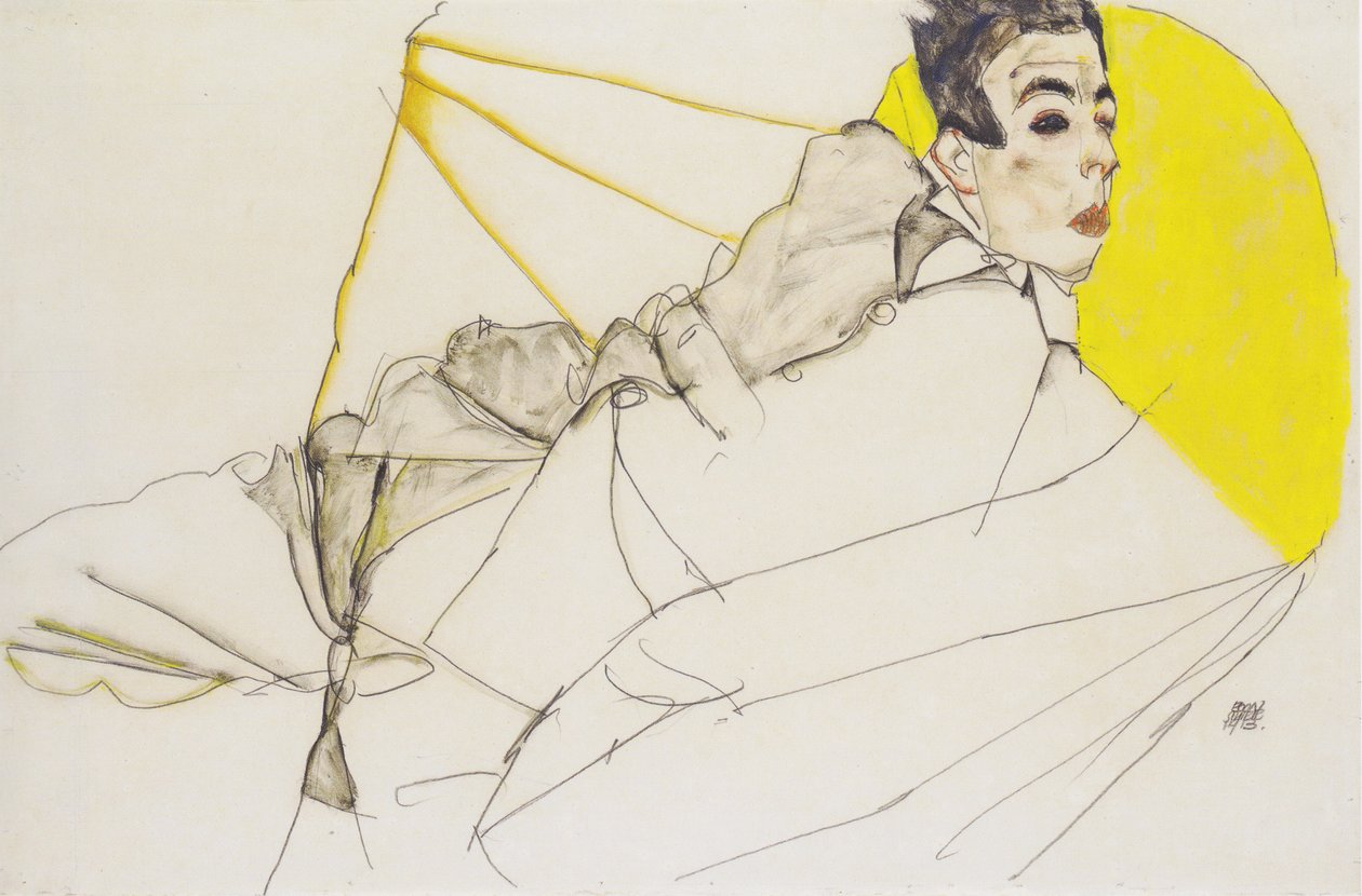 Garçon couché (Erich Lederer) - Egon Schiele