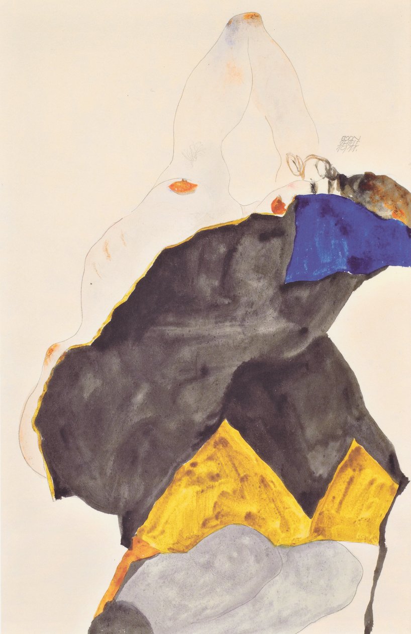 Fille avec coudes levés - Egon Schiele