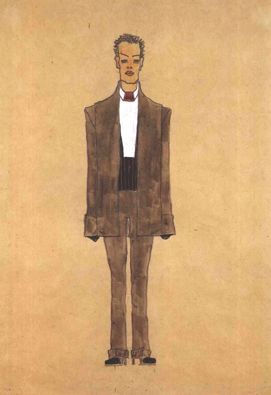 Croquis de mode costume de soirée - Egon Schiele