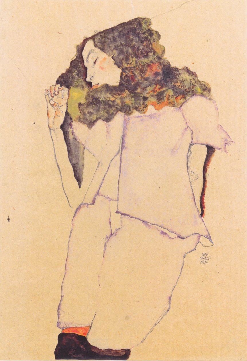 Fille endormie - Egon Schiele