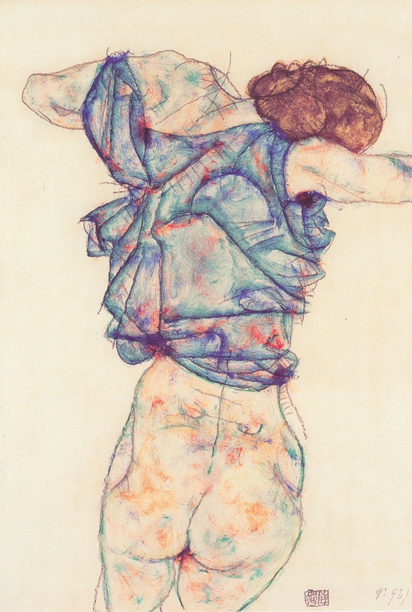Femme se déshabillant - Egon Schiele