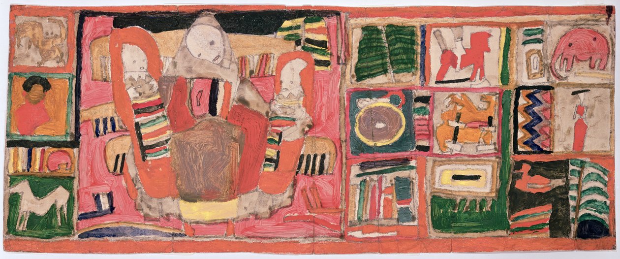 Croquis pour une bourse représentant une mère avec deux enfants, vers 1915 - Egon Schiele