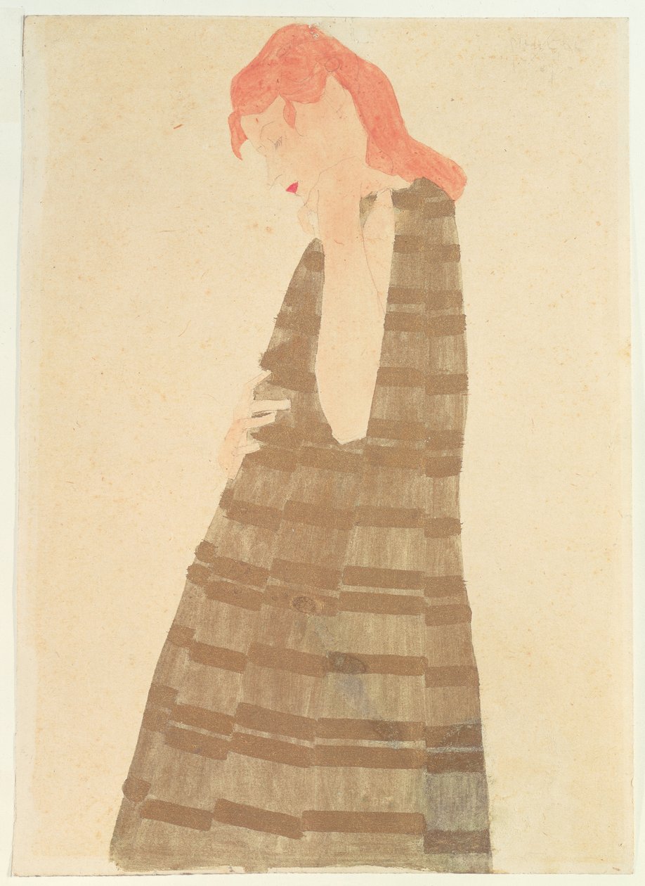 Femme en Cape Dorée, 1908 - Egon Schiele