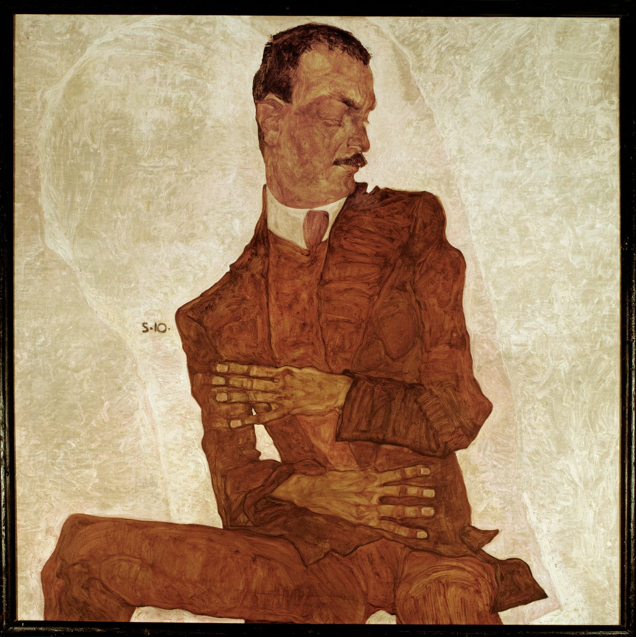 Bildnis Arthur Roessler ... (peinture sur toile) - Egon Schiele