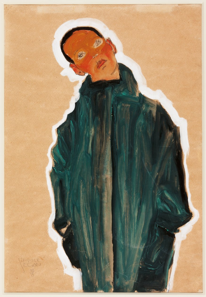 Garçon en manteau vert, 1910 - Egon Schiele