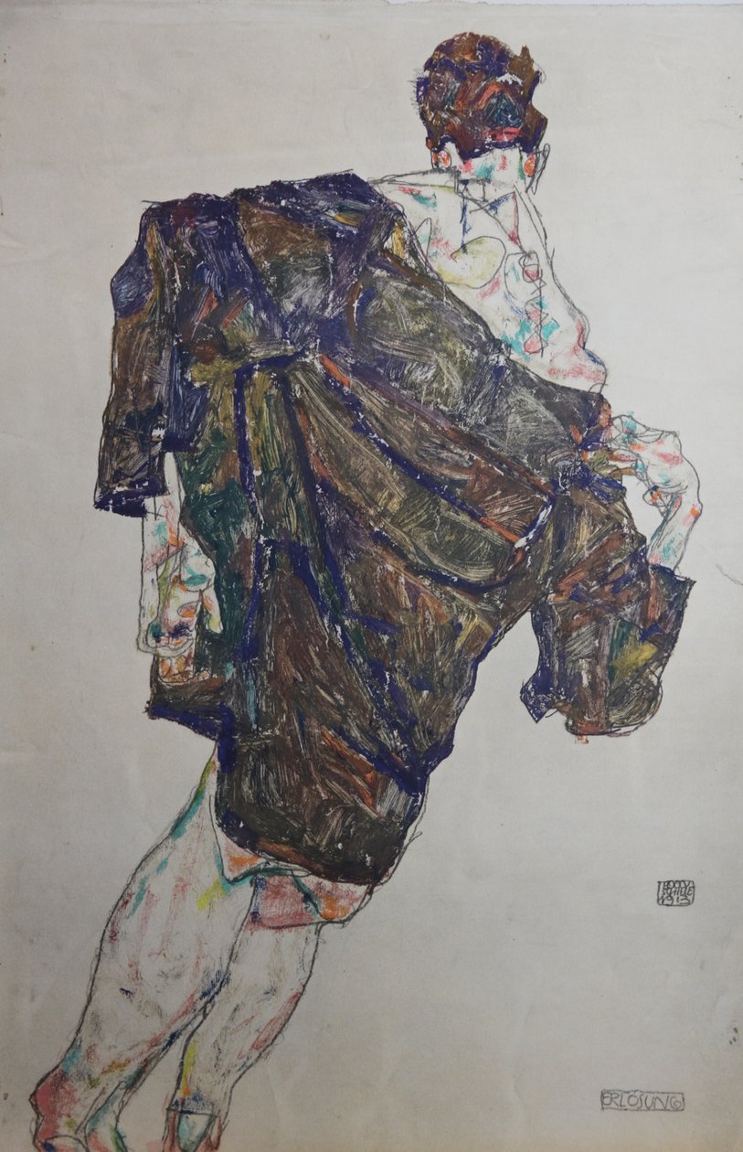 Figure avec manteau, 1913 - Egon Schiele