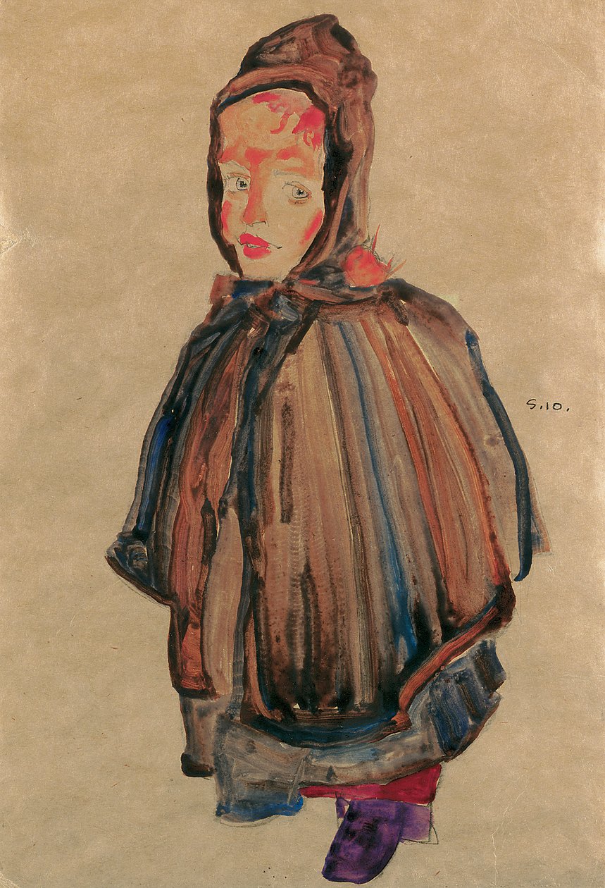 Fille avec capuche, 1910 - Egon Schiele
