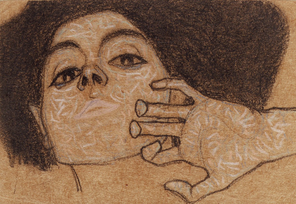 Tête de femme, vers 1907-8 - Egon Schiele