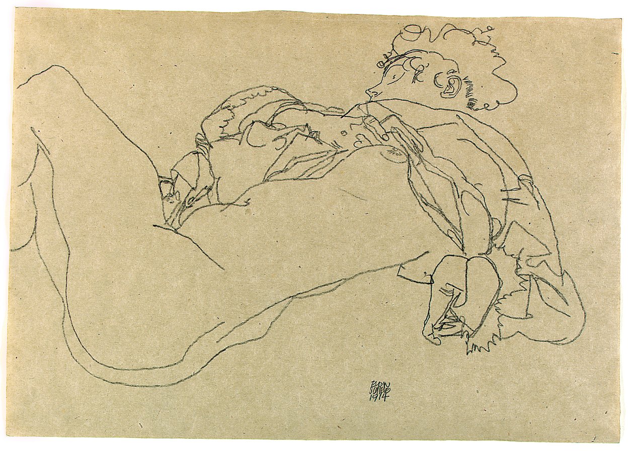 Femme nue allongée, 1914 - Egon Schiele
