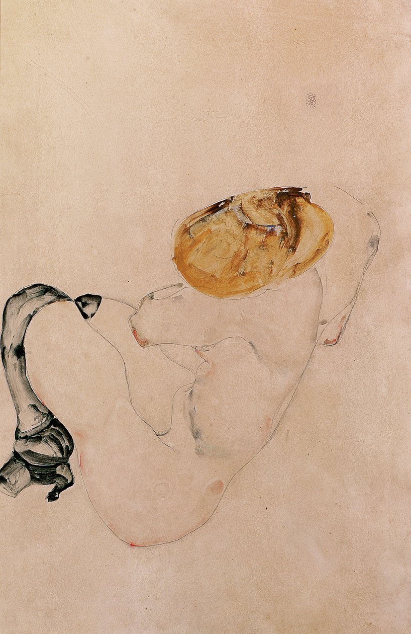 Jeune fille effrayée, accroupie, 1912 - Egon Schiele