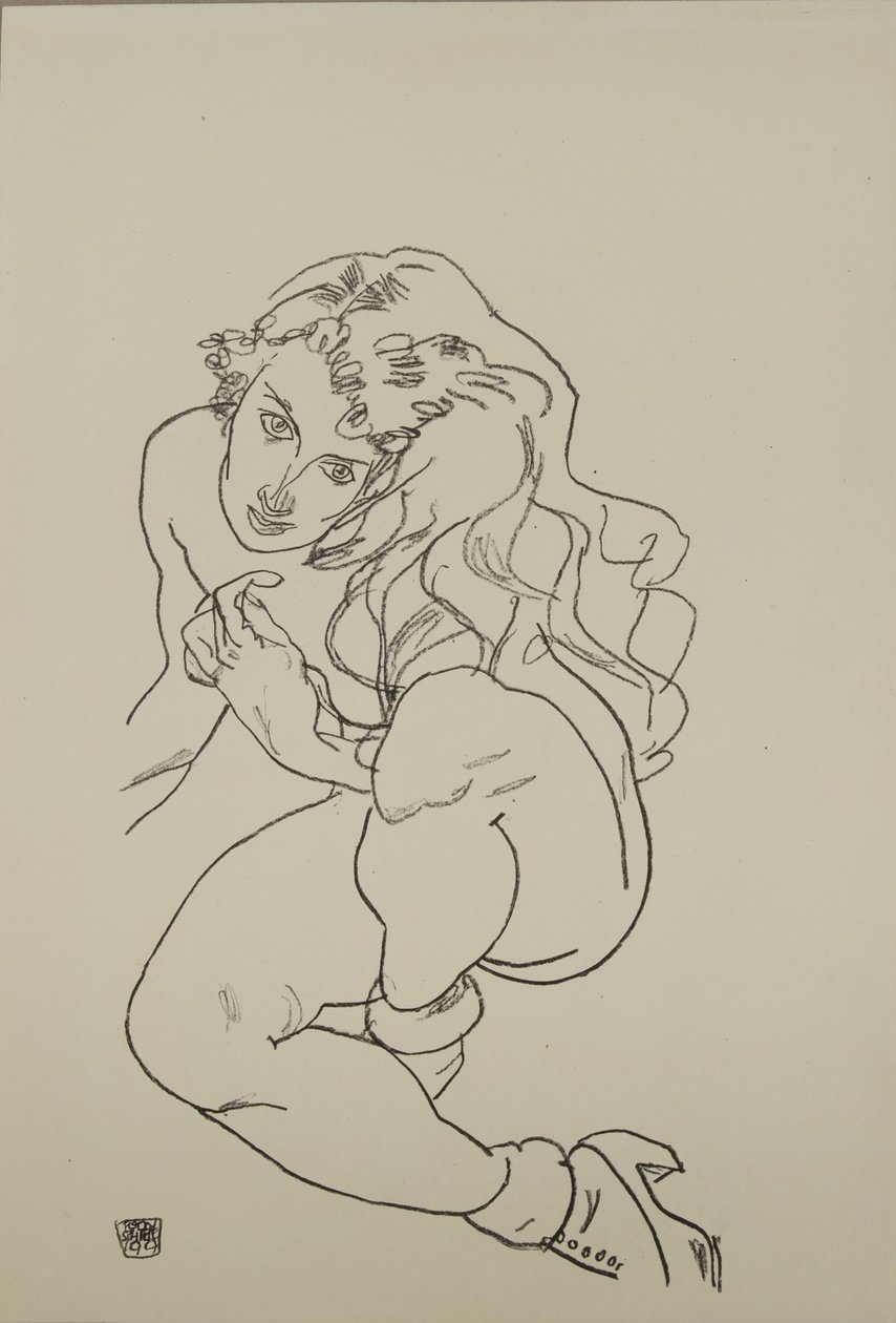 Nu assis, 1917 - Egon Schiele