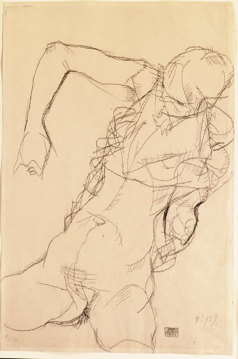 Nu assis, 1914 - Egon Schiele