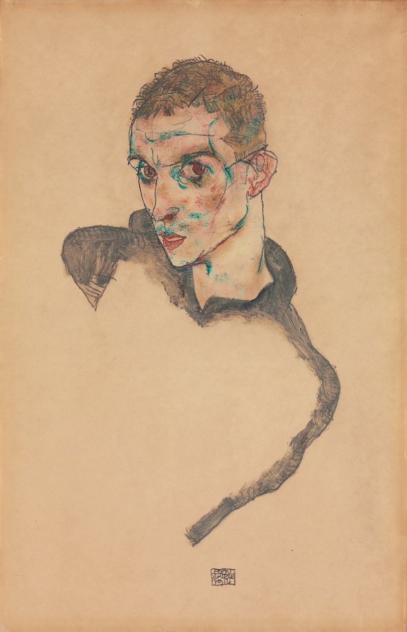 Autoportrait; Selbstbildnis, 1914 - Egon Schiele