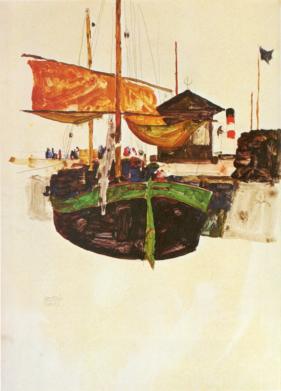 Navire à Trieste - Egon Schiele