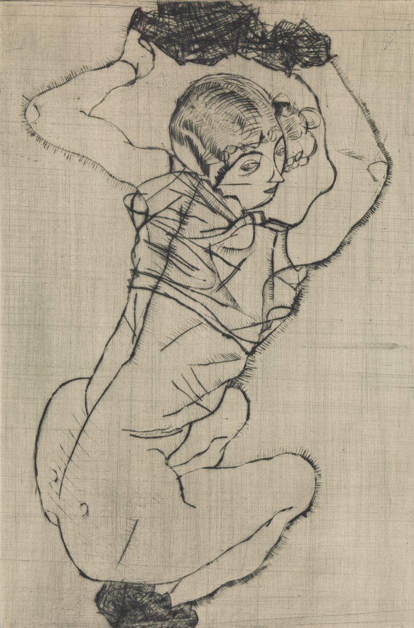 Femme accroupie, 1914 - Egon Schiele