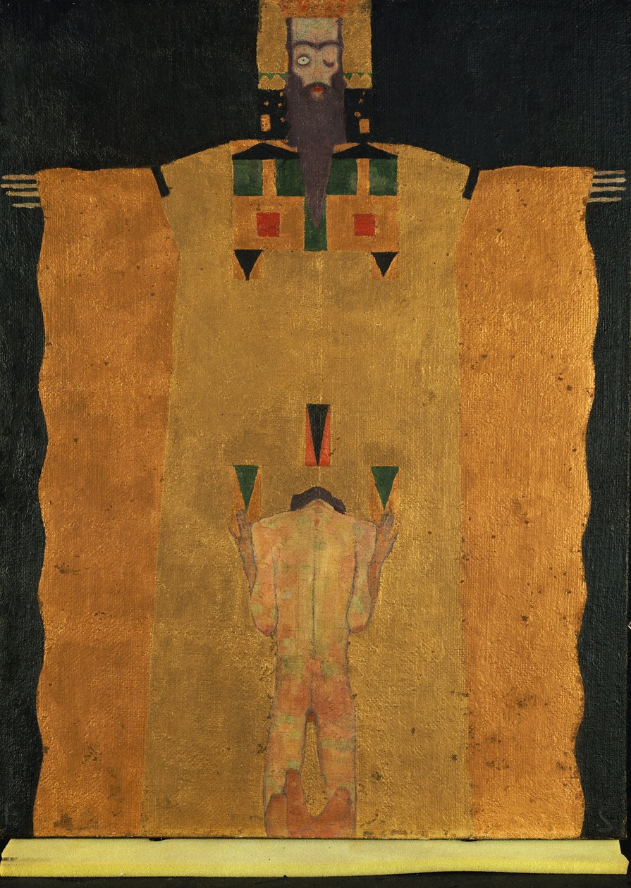 Vor Gottvater Knieender Jungling, 1908 - Egon Schiele