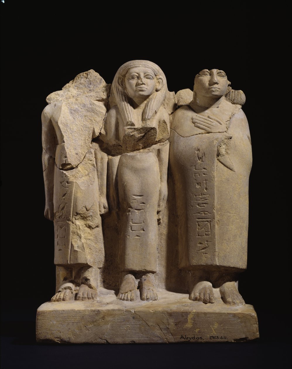 Groupe statuette de 3 figures, fin de la 12e dynastie - début de la 13e dynastie, vers 1800-1700 av. J.-C. - Egyptian